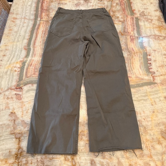 Reformation Women Wide Leg Jeans Brown Baggy Loose Denim Raw Hem 5-Pockets 31 - Picture 2 of 6